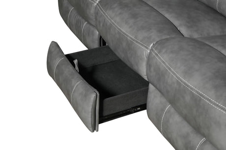 Conrad Grey 2-piece Upholstered Padded Arm Motion Sofa Set by Coaster at Eve Furniture