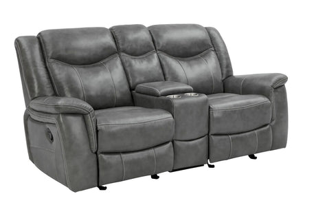 Conrad Grey 2-piece Upholstered Padded Arm Motion Sofa Set by Coaster at Eve Furniture