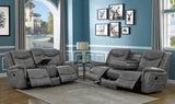 Conrad Grey 2-piece Upholstered Padded Arm Motion Sofa Set by Coaster at Eve Furniture