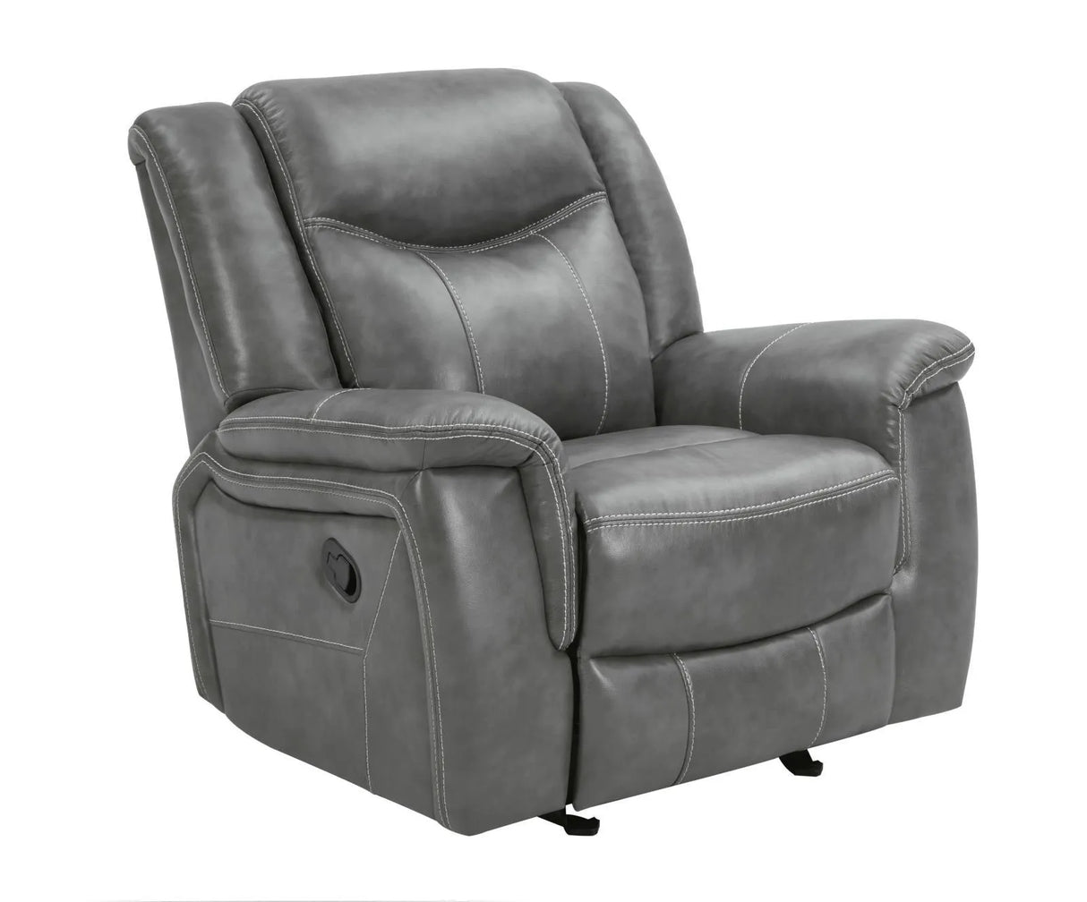 Conrad Grey 3-piece Upholstered Padded Arm Motion Sofa Set by Coaster at Eve Furniture