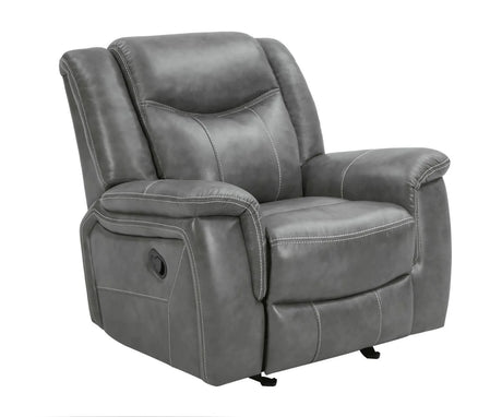 Conrad Grey 3-piece Upholstered Padded Arm Motion Sofa Set by Coaster at Eve Furniture