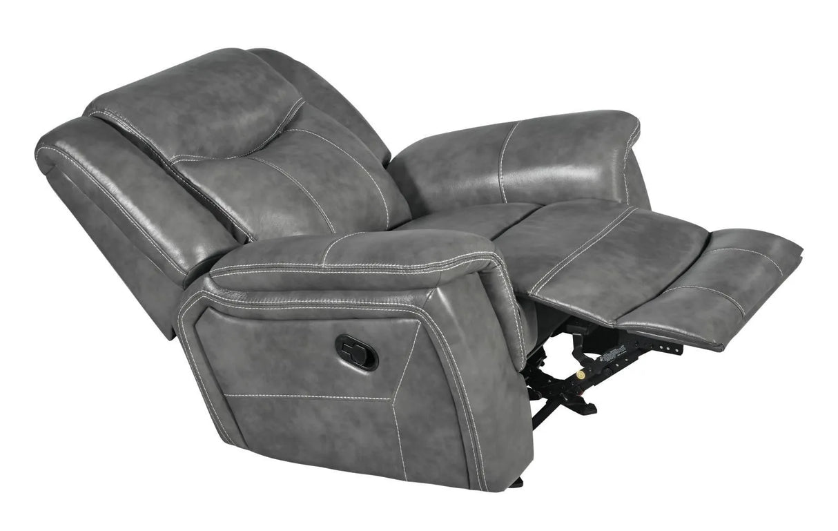 Conrad Grey 3-piece Upholstered Padded Arm Motion Sofa Set by Coaster at Eve Furniture