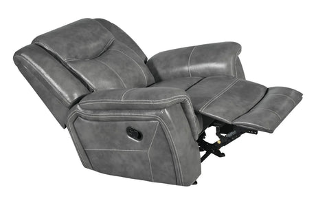 Conrad Grey 3-piece Upholstered Padded Arm Motion Sofa Set by Coaster at Eve Furniture