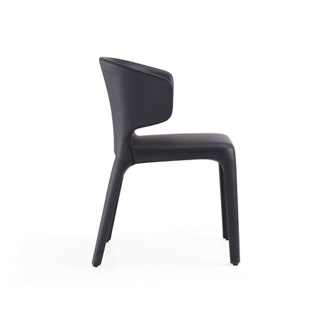 Conrad Leather Dining Chair in Black (set of 2) by Manhattan Comfort at Eve Furniture