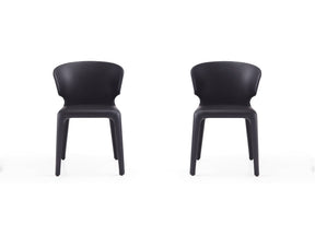 Conrad Leather Dining Chair in Black (set of 2) by Manhattan Comfort at Eve Furniture