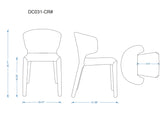 Conrad Leather Dining Chair in Cream (set of 2) by Manhattan Comfort at Eve Furniture