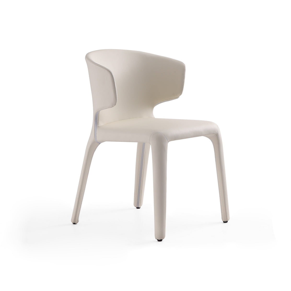 Conrad Leather Dining Chair in Cream (set of 2) by Manhattan Comfort at Eve Furniture