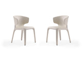 Conrad Leather Dining Chair in Cream (set of 2) by Manhattan Comfort at Eve Furniture