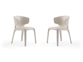 Conrad Leather Dining Chair in Cream (set of 2) by Manhattan Comfort at Eve Furniture