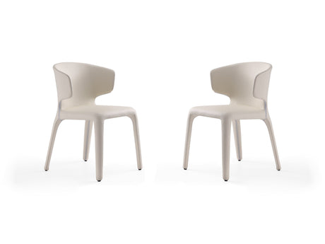 Conrad Leather Dining Chair in Cream (set of 2) by Manhattan Comfort at Eve Furniture
