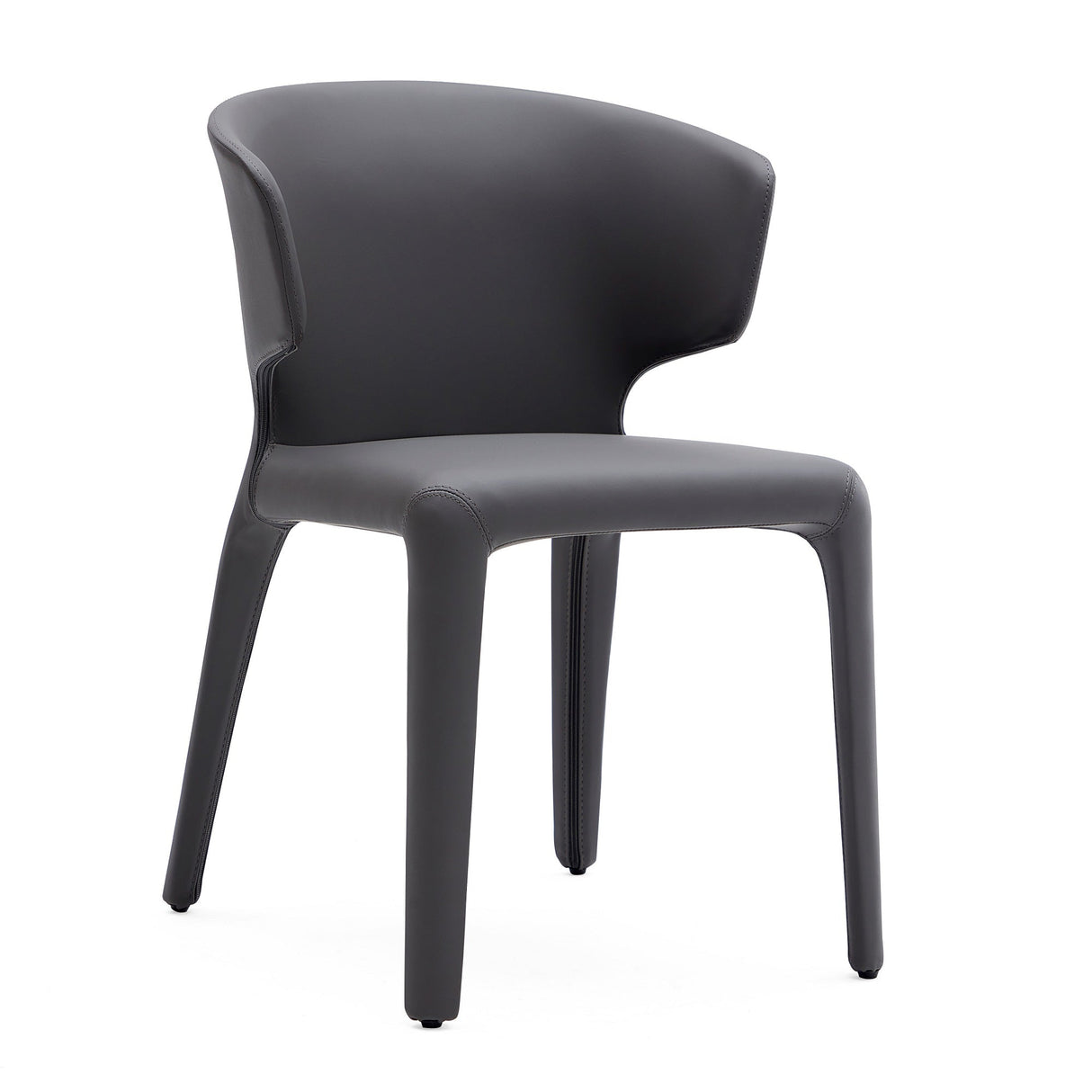 Conrad Leather Dining Chair in Grey (set of 2) by Manhattan Comfort at Eve Furniture