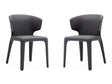 Conrad Leather Dining Chair in Grey (set of 2) by Manhattan Comfort at Eve Furniture