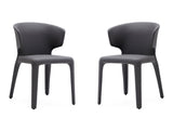 Conrad Leather Dining Chair in Grey (set of 2) by Manhattan Comfort at Eve Furniture