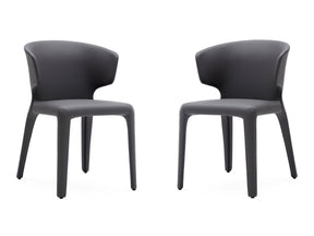 Conrad Leather Dining Chair in Grey (set of 2) by Manhattan Comfort at Eve Furniture