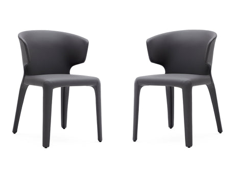 Conrad Leather Dining Chair in Grey (set of 2) by Manhattan Comfort at Eve Furniture