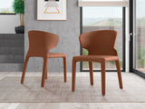 Conrad Leather Dining Chair in Saddle (set of 2) by Manhattan Comfort at Eve Furniture