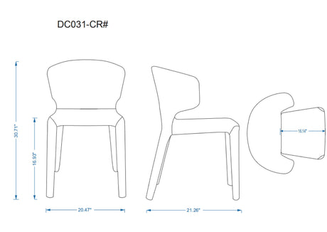 Conrad Leather Dining Chair in Saddle (set of 2) by Manhattan Comfort at Eve Furniture