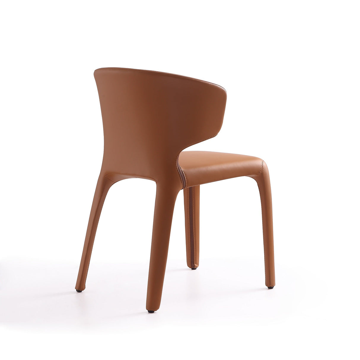 Conrad Leather Dining Chair in Saddle (set of 2) by Manhattan Comfort at Eve Furniture