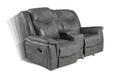 Conrad Upholstered Motion Loveseat Cool Gray