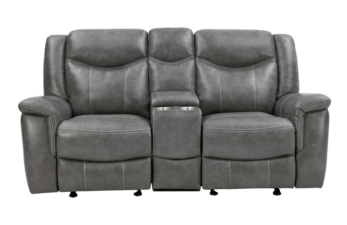 Conrad Upholstered Motion Loveseat Cool Gray