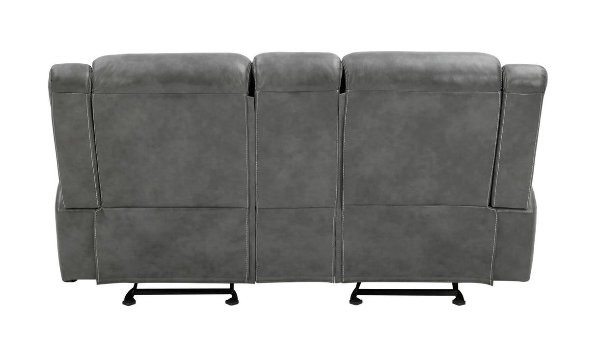 Conrad Upholstered Motion Loveseat Cool Gray