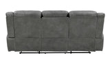 Conrad Upholstered Motion Sofa Cool Gray