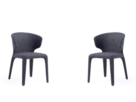 Conrad Woven Tweed Dining Chair in Black (set of 2) by Manhattan Comfort at Eve Furniture