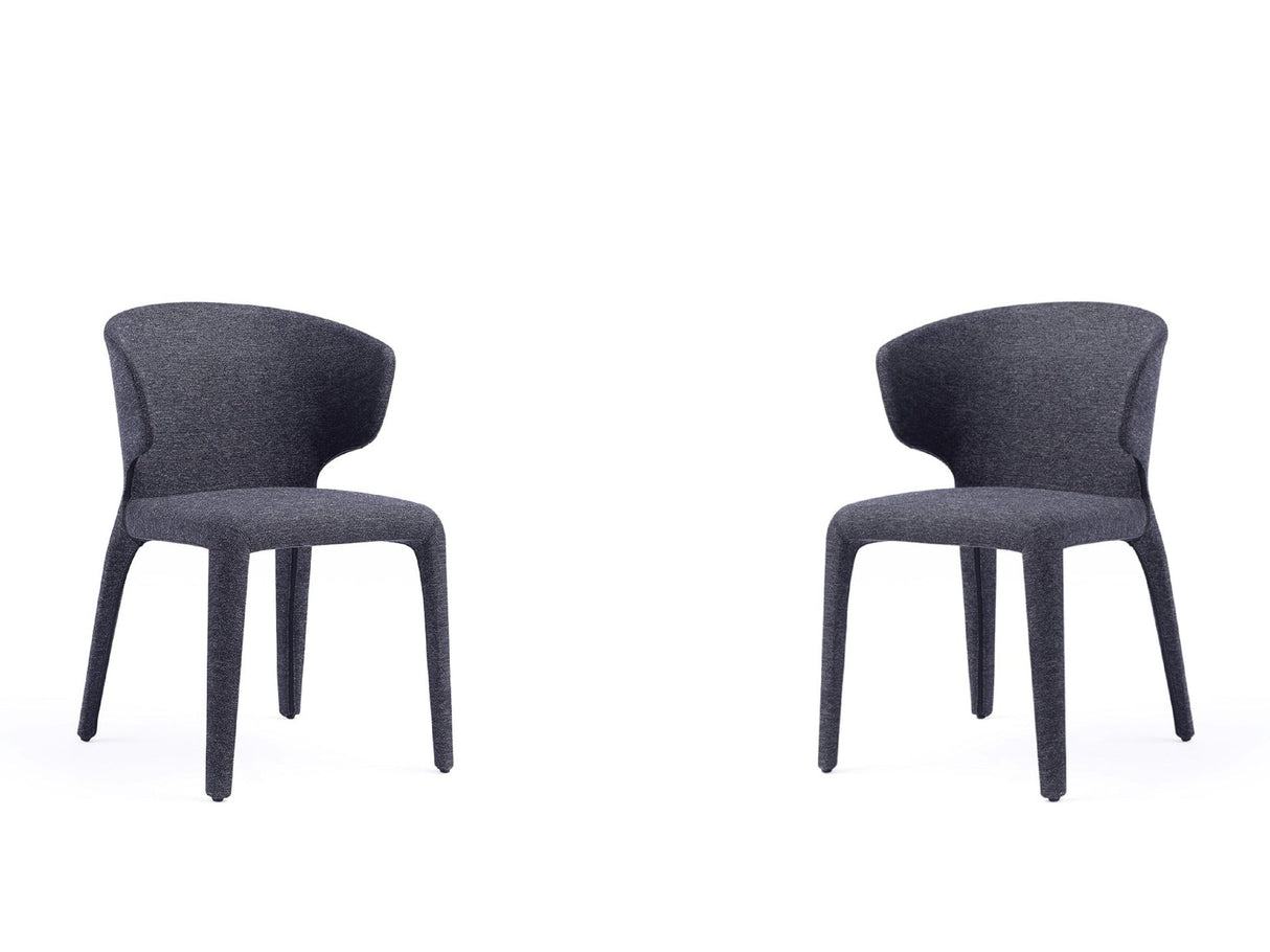 Conrad Woven Tweed Dining Chair in Black (set of 2) by Manhattan Comfort at Eve Furniture