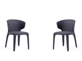 Conrad Woven Tweed Dining Chair in Black (set of 2) by Manhattan Comfort at Eve Furniture