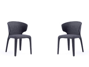 Conrad Woven Tweed Dining Chair in Black (set of 2) by Manhattan Comfort at Eve Furniture