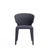 Conrad Woven Tweed Dining Chair in Black (set of 4) by Manhattan Comfort at Eve Furniture