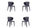 Conrad Woven Tweed Dining Chair in Black (set of 4) by Manhattan Comfort at Eve Furniture