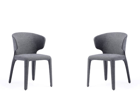 Conrad Woven Tweed Dining Chair in Grey (set of 2) by Manhattan Comfort at Eve Furniture
