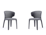 Conrad Woven Tweed Dining Chair in Grey (set of 2) by Manhattan Comfort at Eve Furniture