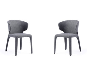 Conrad Woven Tweed Dining Chair in Grey (set of 2) by Manhattan Comfort at Eve Furniture
