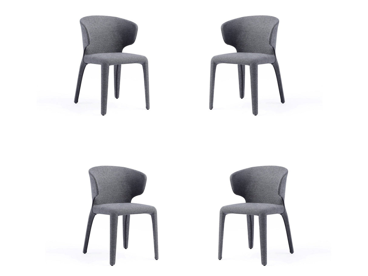 Conrad Woven Tweed Dining Chair in Grey (set of 4) by Manhattan Comfort at Eve Furniture