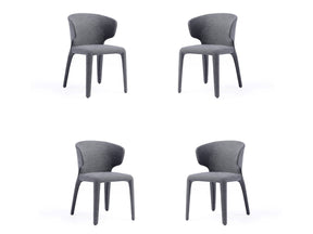 Conrad Woven Tweed Dining Chair in Grey (set of 4) by Manhattan Comfort at Eve Furniture