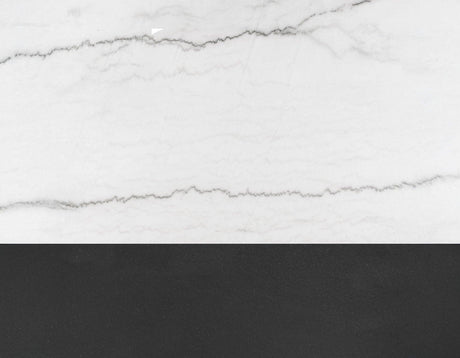 Conrad 48″White Marble Top Table with Black Conical Base by Steve Silver at Eve Furniture