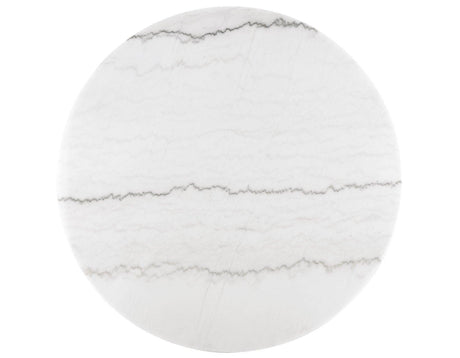 Conrad 48″White Marble Top Table with Black Conical Base by Steve Silver at Eve Furniture