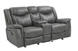 Conrad Gray Upholstered Motion Loveseat Cool by Coaster at Eve Furniture