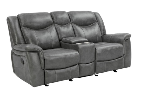 Conrad Gray Upholstered Motion Loveseat Cool by Coaster at Eve Furniture
