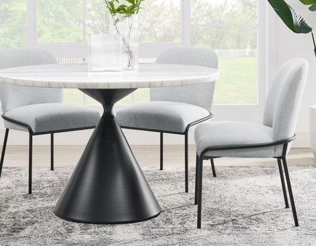 Conrad Upholstered Side Chair with Black Leg by Steve Silver at Eve Furniture