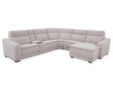 Conroe Cobblestone Dual-Power 7-Piece Reclining Sectional with Chaise by Steve Silver at Eve Furniture