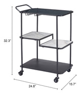 Constanza Black Bar Cart by Zuomod at Eve Furniture