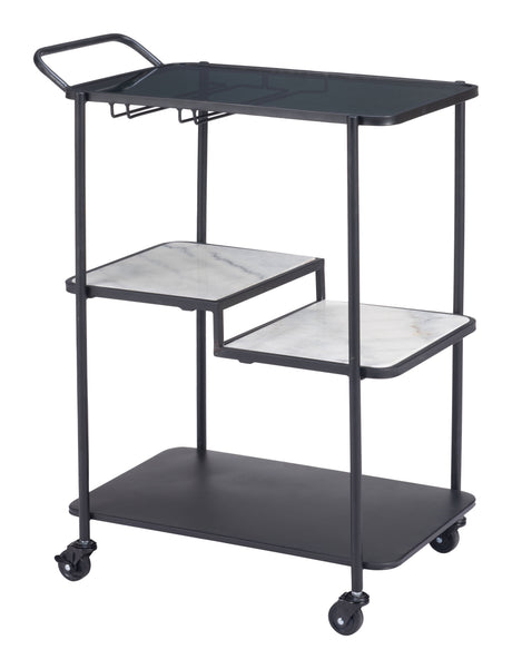 Constanza Black Bar Cart by Zuomod at Eve Furniture
