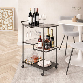 Constanza Black Bar Cart by Zuomod at Eve Furniture