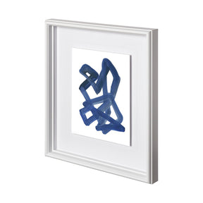 Continuous Blue 1 by Lora Gold a Hand Embellished Textured Framed Art Print Matted under Glass by Mercana at Eve Furniture