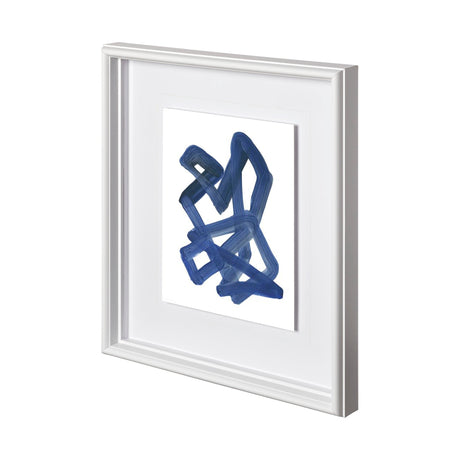 Continuous Blue 1 by Lora Gold a Hand Embellished Textured Framed Art Print Matted under Glass by Mercana at Eve Furniture