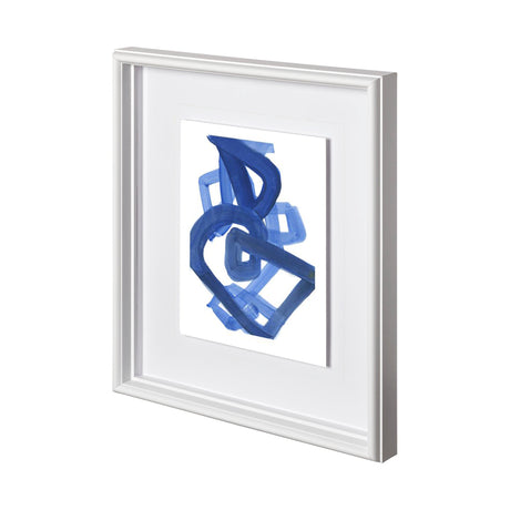Continuous Blue 2 by Lora Gold a Hand Embellished Textured Framed Art Print Matted under Glass by Mercana at Eve Furniture