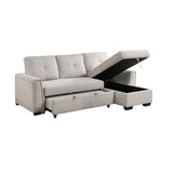 Convene Light Gray 2-Piece Sectional with Reversible Chaise and Pull-out Bed by Homelegance at Eve Furniture